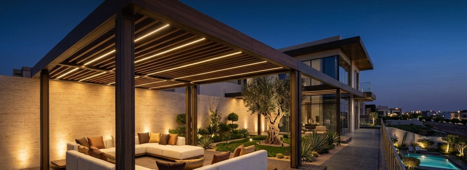 برجولات وواجهات عصرية بهندسة متقنة